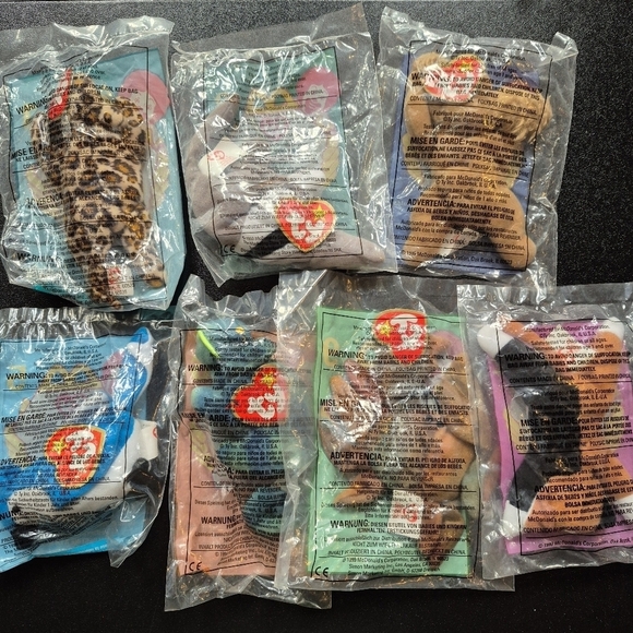 Ty + McDonald's Mini Teenie Beanie Baby 9 pc. Toy Animal Collection Set 1998-99 - Picture 2 of 2